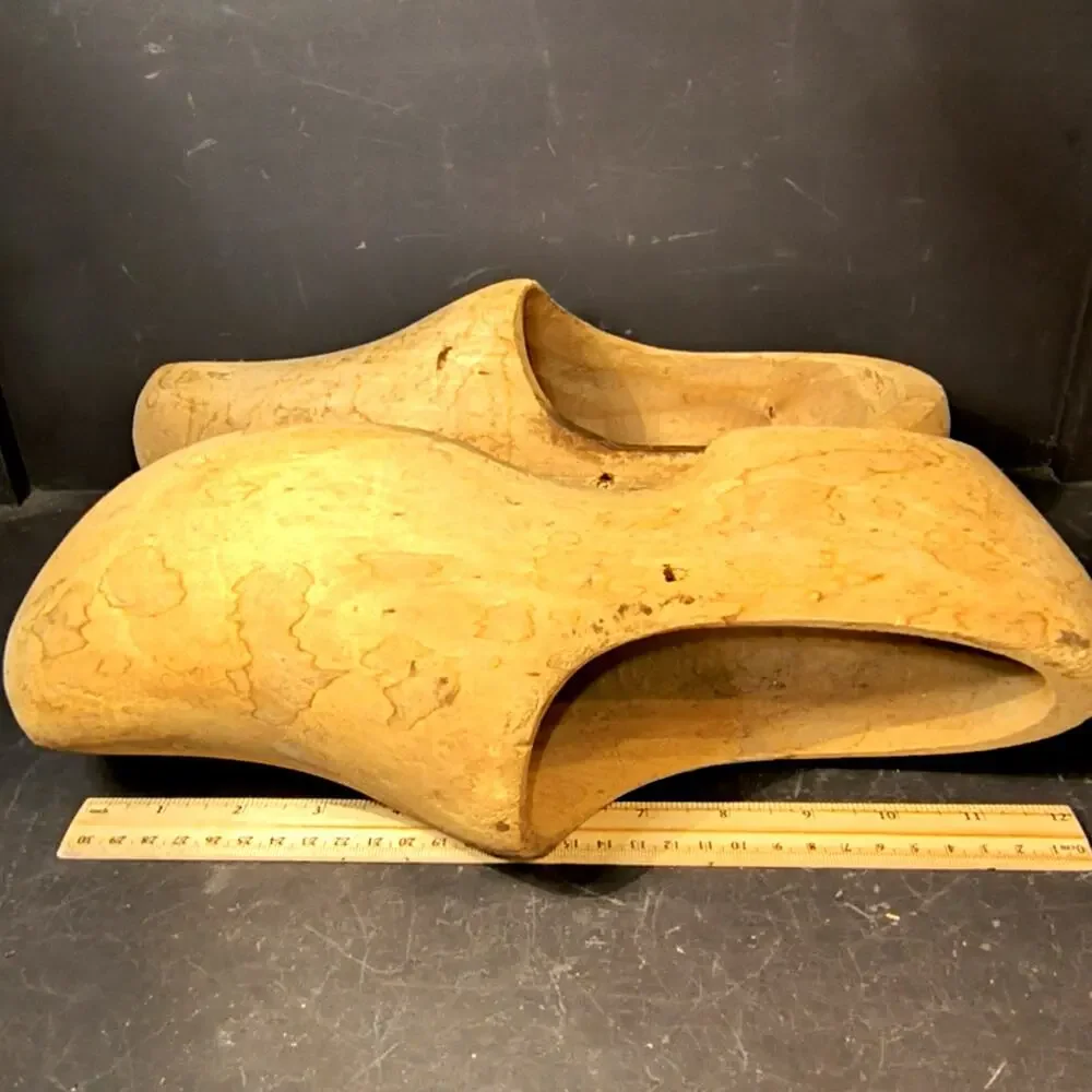 1831.  Large Vintage Wooden Dutch Shoes